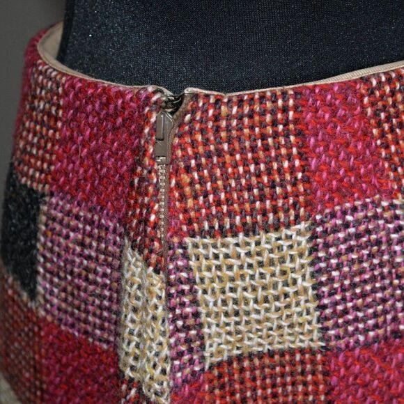 Holt Renfrew Vintage 1970's Wool Patchwork Maxi Skirt Sz 6 - Picture 5 of 5
